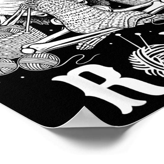 Just One More Row Crochet Skeleton Crocheting Knit Poster (Hoek)