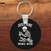 Just One More Row Crochet Skeleton Crocheting Knit Sleutelhanger (Voorkant)