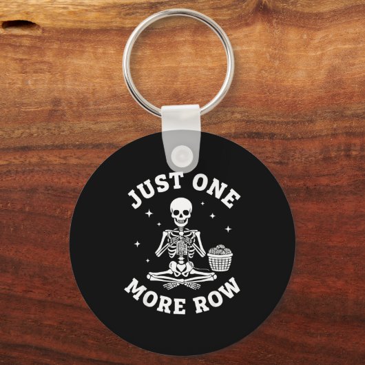 Just One More Row Crochet Skeleton Crocheting Knit Sleutelhanger (Voorkant)