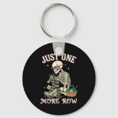 Just One More Row Crochet Skeleton Crocheting Knit Sleutelhanger (Voorkant)