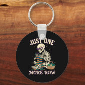 Just One More Row Crochet Skeleton Crocheting Knit Sleutelhanger (Voorkant)