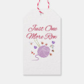 Just One More Row Knitting Art Cadeaulabel (Achterkant)