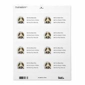Just Peace T-shirts en geschenken Etiket (Full Sheet)