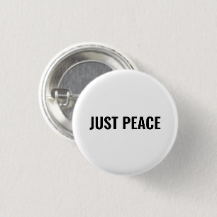 Just Peace wit zwarte tekst minimalistische anti-o Ronde Button 3,2 Cm