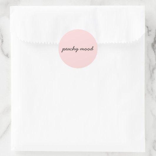 Just Peachy Cute Minimalist Script Design Ronde Sticker (Tas)