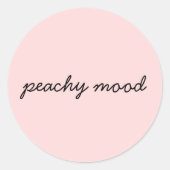 Just Peachy Cute Minimalist Script Design Ronde Sticker (Voorkant)