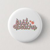 "Just Peachy" Cute Peach Ronde Button 5,7 Cm (Voorkant)
