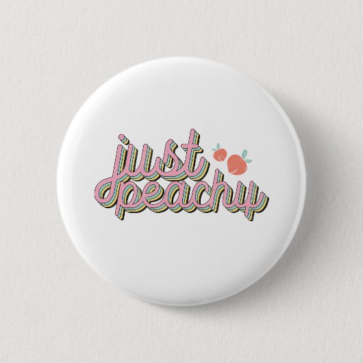 "Just Peachy" Cute Peach Ronde Button 5,7 Cm (Voorkant)