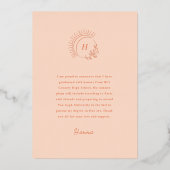 Just Peachy Rose Gold Afstudeer Aankondiging (Achterkant)