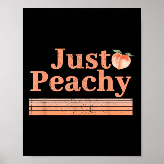Just Peachy Summer Fruit Retro Graphic Poster (Voorkant)