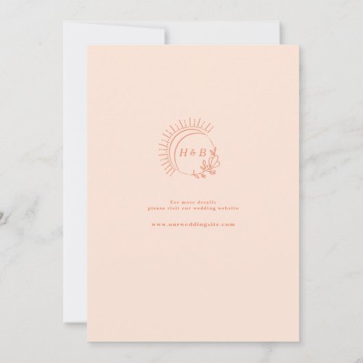 Just Peachy Wedding Save the Date (Achterkant)