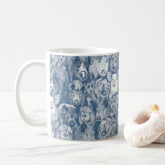 just pigs cobalt denim koffiemok (Met donut)