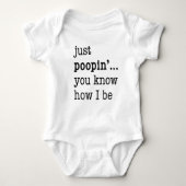 "Just Poopin..."Hilarische Baby uit één stuk Romper (Voorkant)
