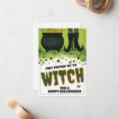 Just Poppin By Witch Halloween Notitiekaartje (Voorkant / Achterkant in situ)