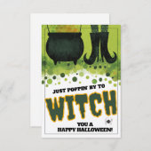 Just Poppin By Witch Halloween Notitiekaartje (Voorkant / Achterkant)