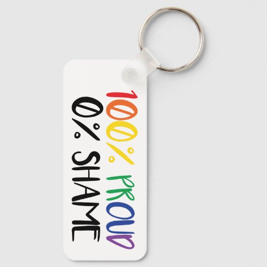 Just Pride Not Shame | Rainbow Gay Pride Sleutelhanger (Achterkant)