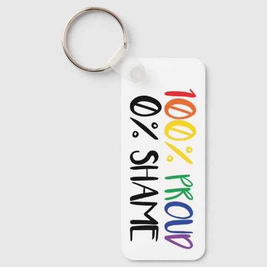 Just Pride Not Shame | Rainbow Gay Pride Sleutelhanger (Voorkant)