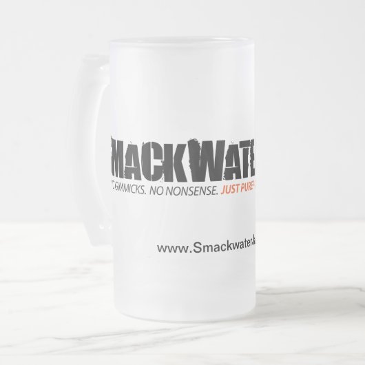 "Just Pure Rock" logo drinkware Matglas Bierpul (Voorkant links)