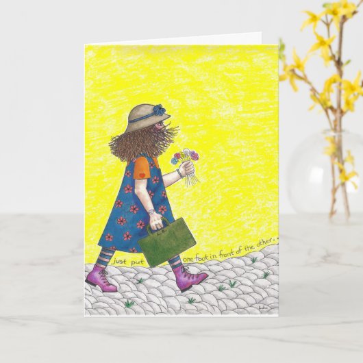 Just put one foot in front of the other kaart (Gele Bloem)