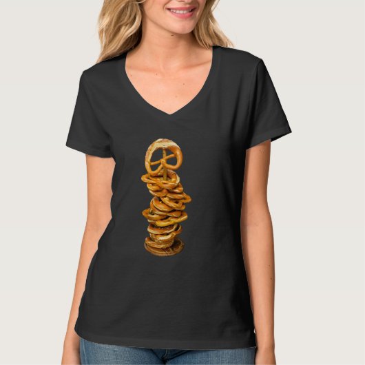 Just Really Like Pretzels Pretzel Tower T-shirt (Voorkant)