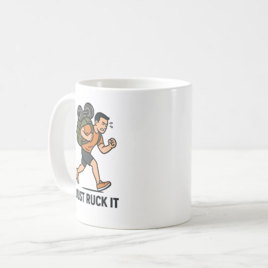 Just Ruck It Funny Fitness Mug – Perfect Gift for  Koffiemok (Voorkant links)