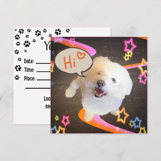 Just Saying "Hi" Invitation Kaart (Voorkant / Achterkant)