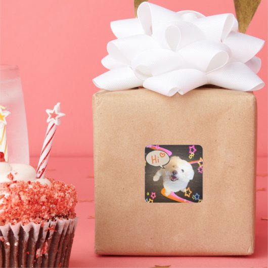 Just Saying "Hi"  Vierkante Sticker (Feest)