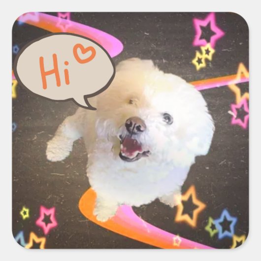 Just Saying "Hi"  Vierkante Sticker (Voorkant)