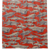 just sharks retro douchegordijn (Voorkant)