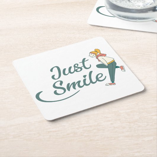 Just Smile Kartonnen Onderzetters (Schuin)