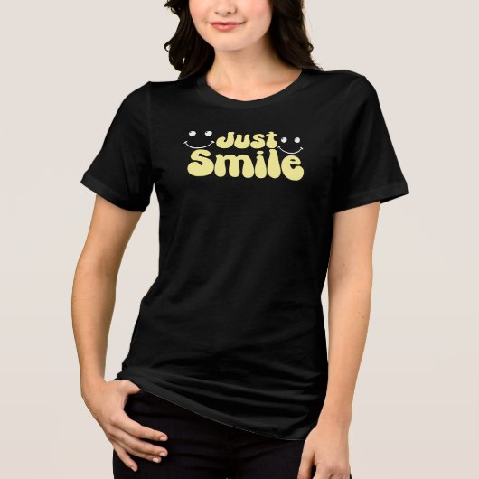 Just Smile, Positive Vibes Graphic Tri-Blend Shirt (Voorkant)