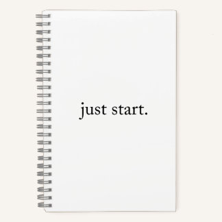 Just Start Inspirational Quote Spiral Notebook Notitieboek