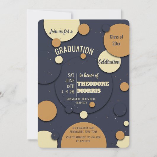 Just Stippen Graduation Party Invitation Kaart (Voorkant)