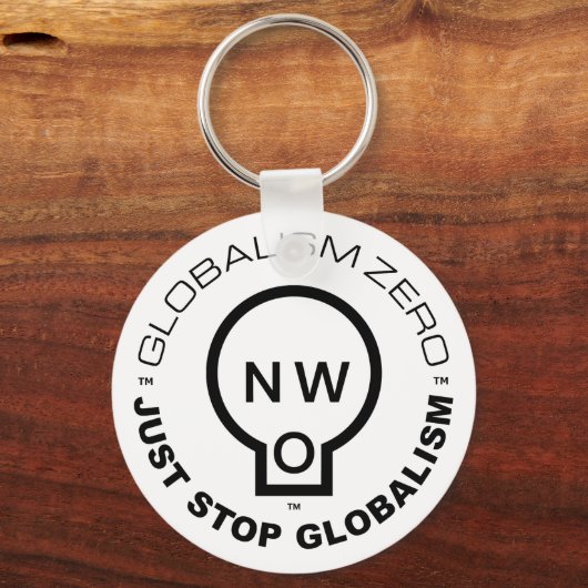 Just Stop Globalism™ Circle Logo (B) Sleutelhanger (Achterkant)