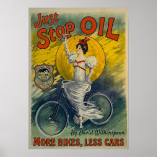 Just Stop Oil Mokkel Meer Fietsen Minder Auto's Ac Poster