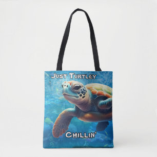 Just Turtley Chillin' - Zee Schildpad Kustleven Tote Bag