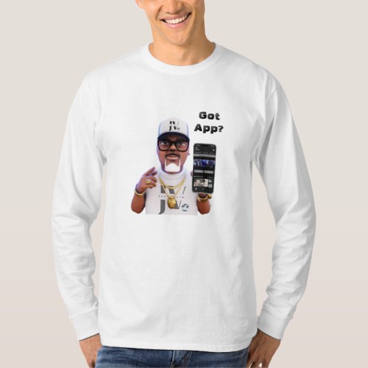 Just Vibin' Media "Got App" T-shirt met lange mouw (Voorkant)