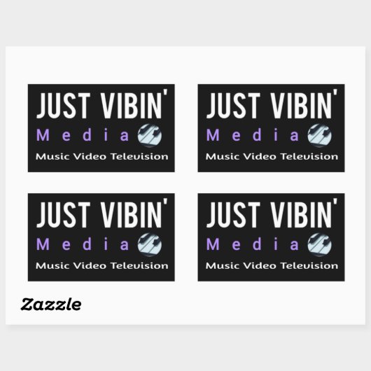 Just Vibin' Media Rectangle Stickers (Vel)