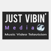 Just Vibin' Media Rectangle Stickers (Voorkant)