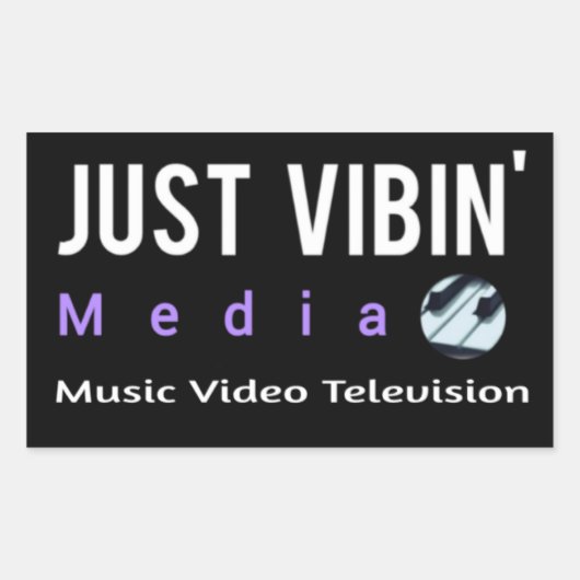 Just Vibin' Media Rectangle Stickers (Voorkant)