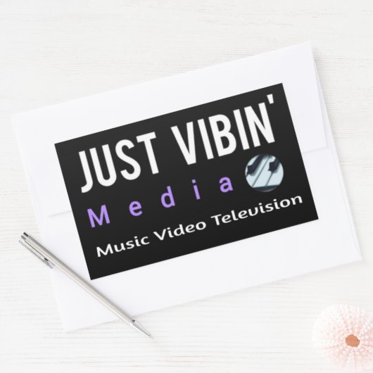 Just Vibin' Media Rectangle Stickers (Envelop)
