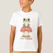 Just Vibing Frog Mushroom T-Shirt (Voorkant)