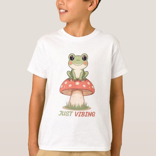 Just Vibing Frog Mushroom T-Shirt (Voorkant)