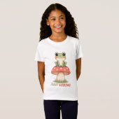 Just Vibing Kikker Paddenstoel T-Shirt (Voorkant volledig)