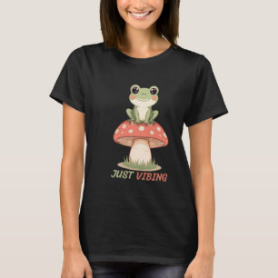 Just Vibing Kikker Paddenstoel T-Shirt