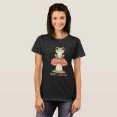 Just Vibing Kikker Paddenstoel T-Shirt (Voorkant volledig)