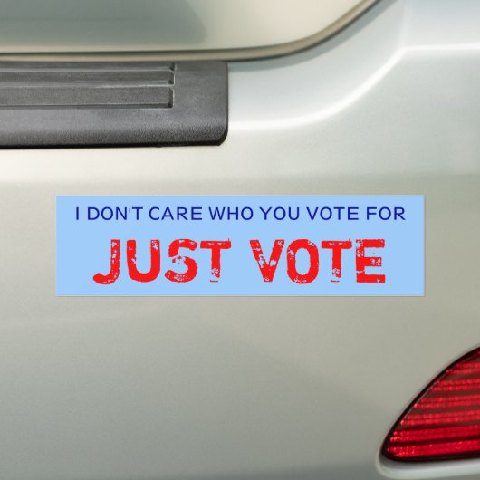JUST VOTE bumpersticker (Op auto)