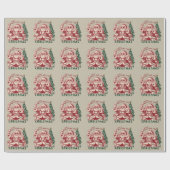 Just Waiting For Christmas Santa Claus Retro Funny Cadeaupapier (Vlak)