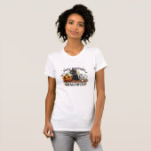 Just Waiting For Halloween Black Cat Lady Ice Coff T-shirt (Voorkant volledig)