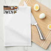 Just Waiting For Halloween Black Cat Lady Ice Coff Theedoek (Quarter Fold)